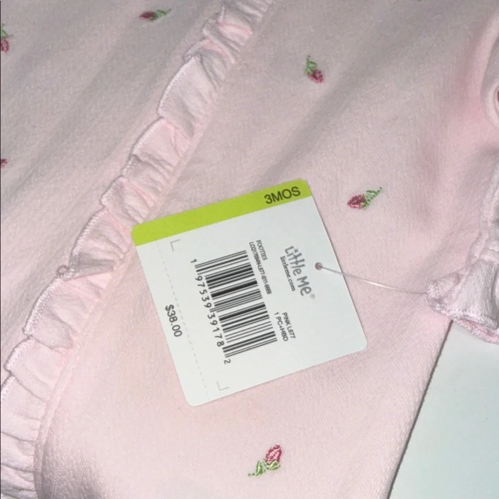 Little Me Light Pink Baby Outfit with Floral Details